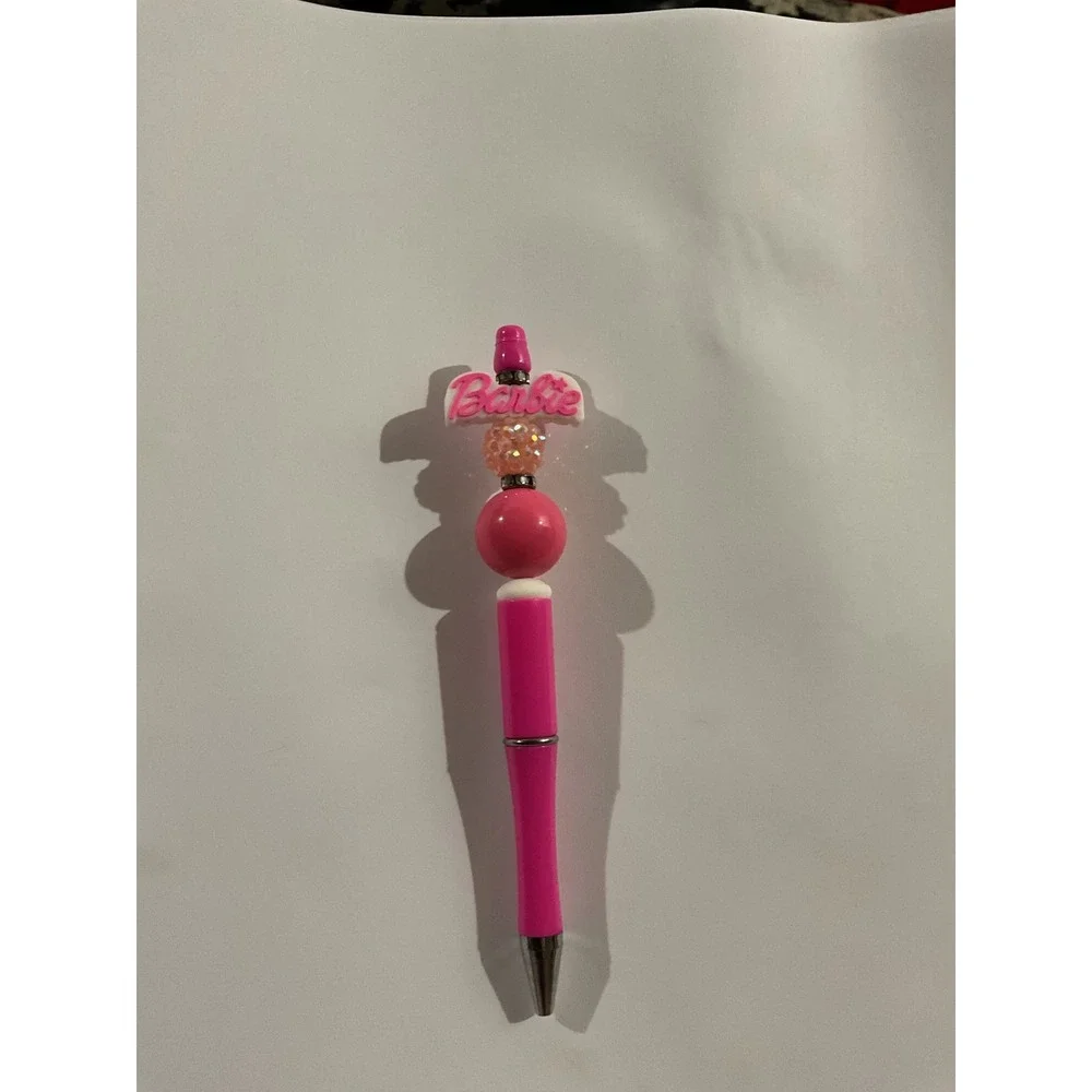 Barbie Pink Beaded Pen Custom Handcrafted Stationery Gift Accessory